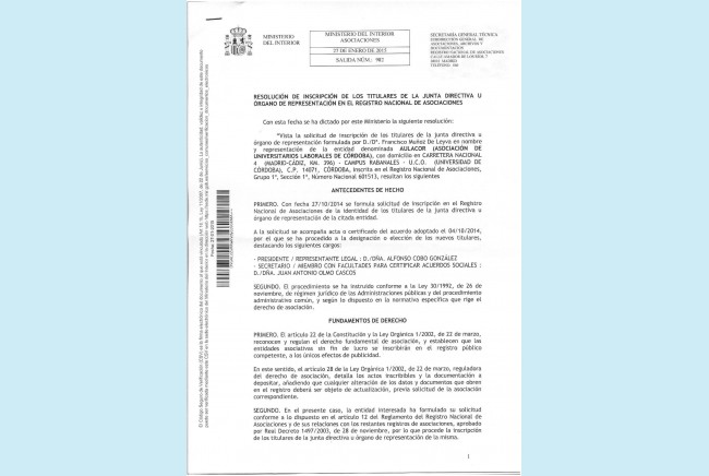 Imagen 1 de Inscripcion Junta Directiva 2015